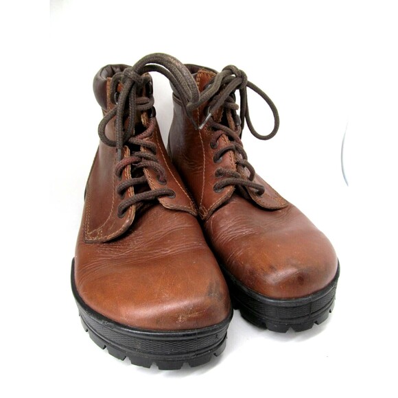 Birkenstock Footprints Mens Brown Leather Lace Up Ankle Boots Size US 8.5 EU 42 - Picture 1 of 16